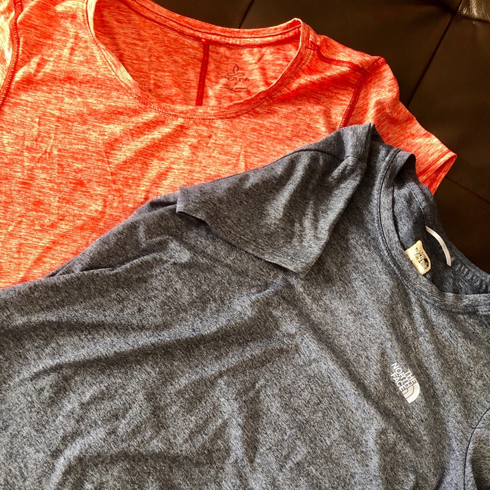 Set of Two North Face and Prana Tech Shirts